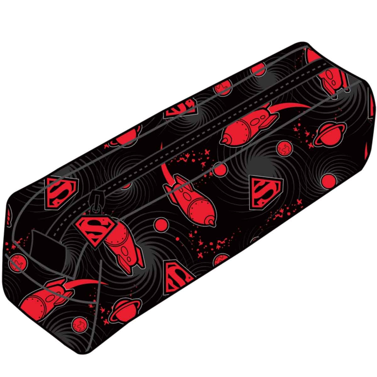 دي سي سوبرمان مجموعة حقيبة ظهر سوبرهيرو 4 في 1 مع زجاجة وحقيبة غداء ومقلمة