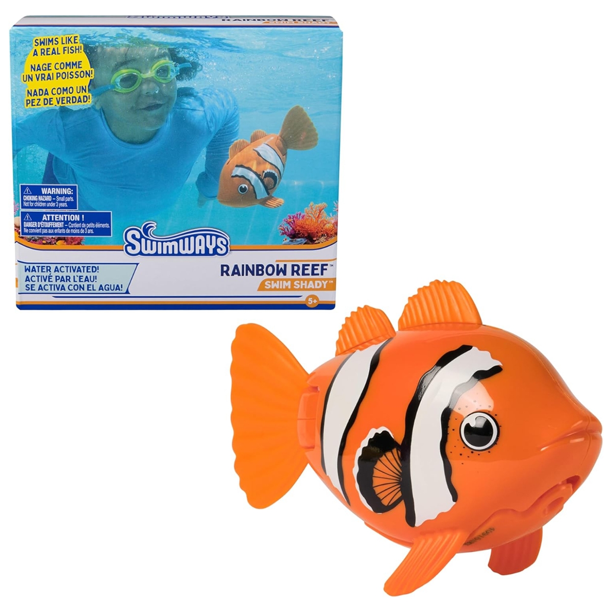 سويم وايز رينبو ريف سويم شادي لعبة سمكة المهرج للجنسين 5-7 سنوات