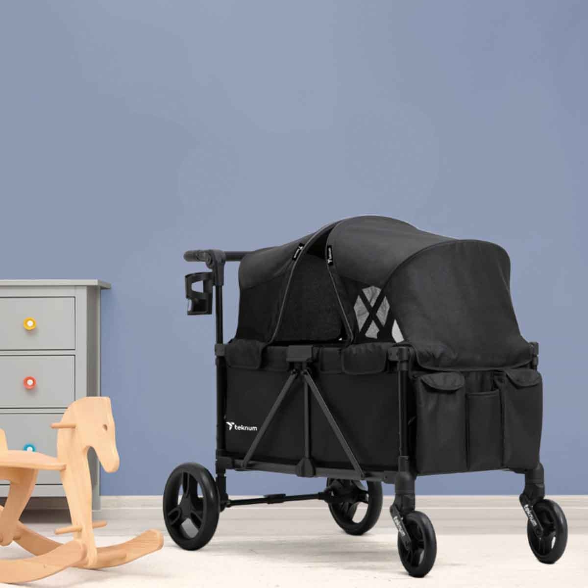 تيكنوم عربة أطفال 2 كيدز فيلو واغن مع صينية وجبات للأطفال، 0-2 سنة
