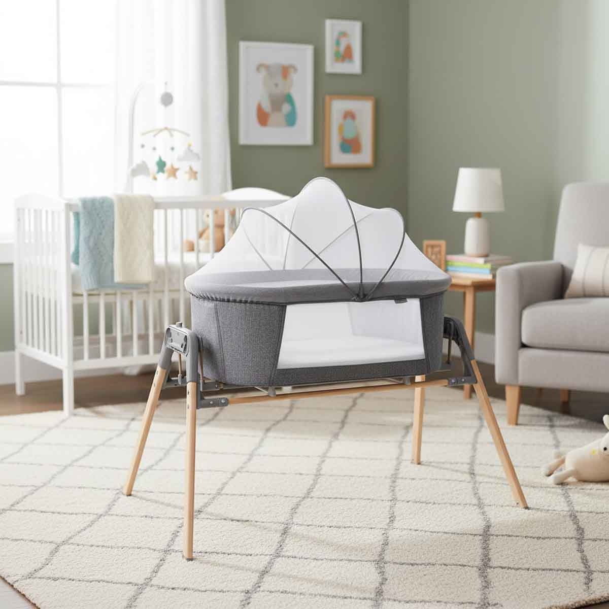 تكنم سرير هزاز 3 في 1 مع ناموسية