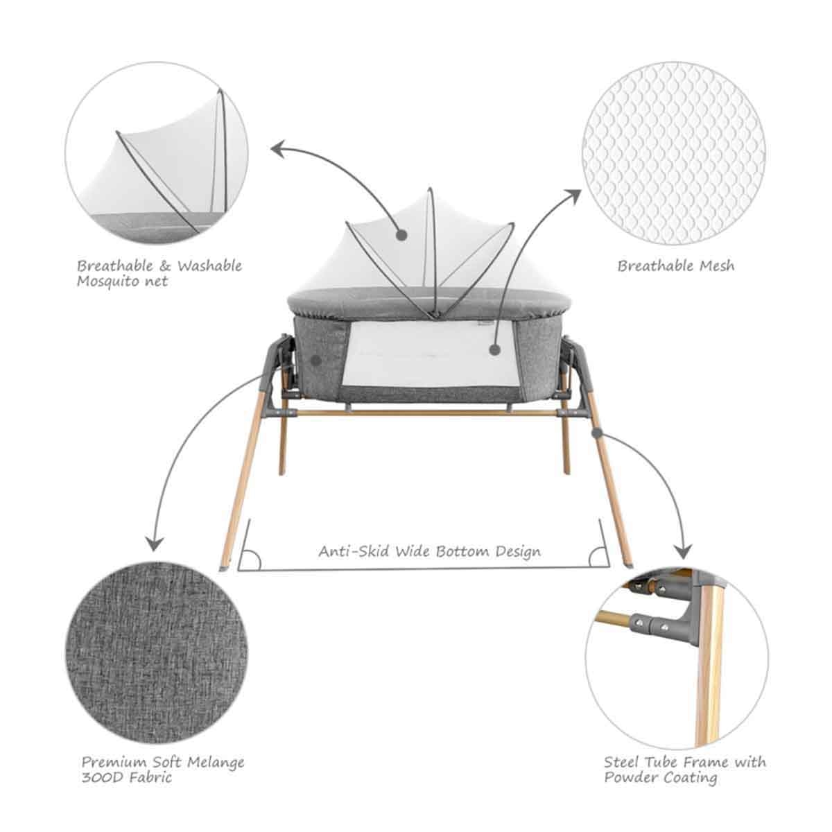 تكنم سرير هزاز 3 في 1 مع ناموسية