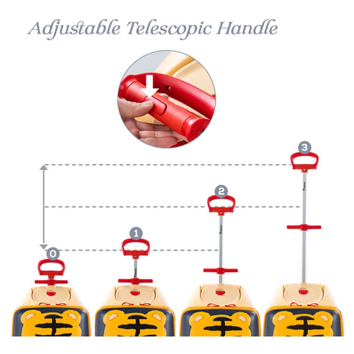 تيكنوم حقيبة سفر 3-في-1 على شكل نمر للركوب