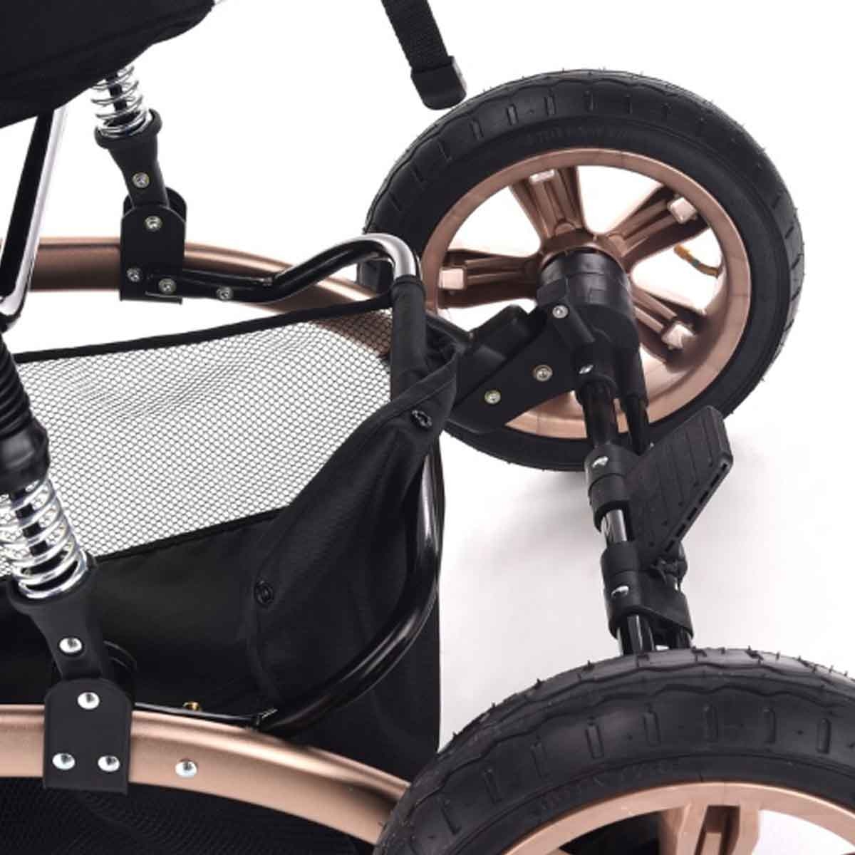 تيكنوم عربة أطفال 3 في 1 سوداء للأطفال، 0-2 سنة