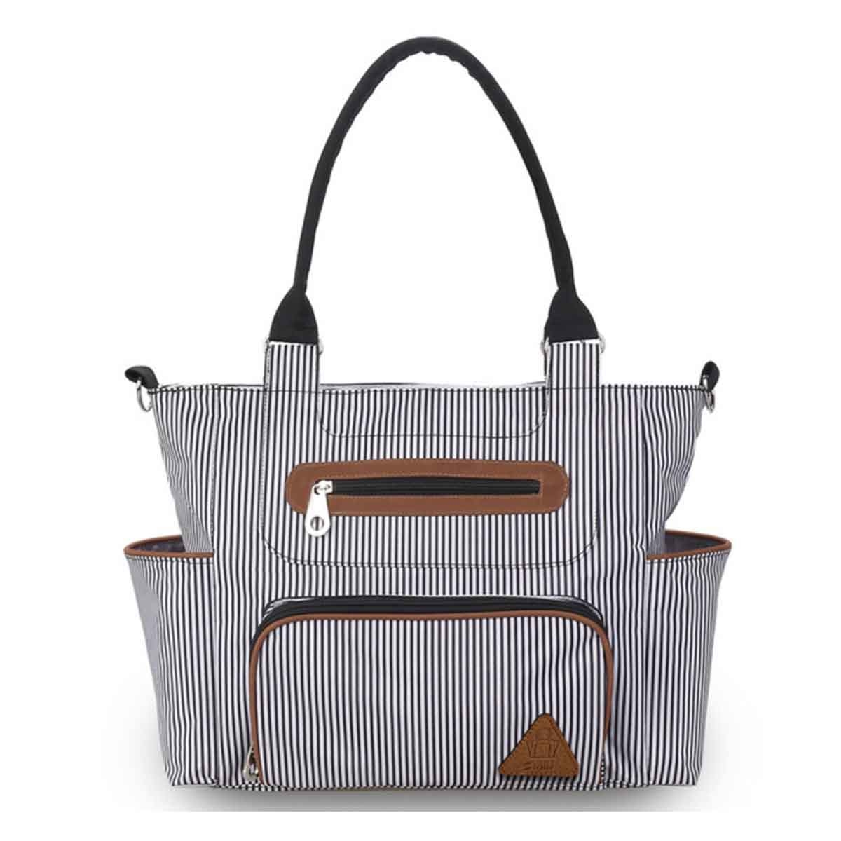 تيكنوم عربة أطفال 3 في 1 سوداء مع مجموعة حقيبة حفاضات للأطفال، 0-2 سنة