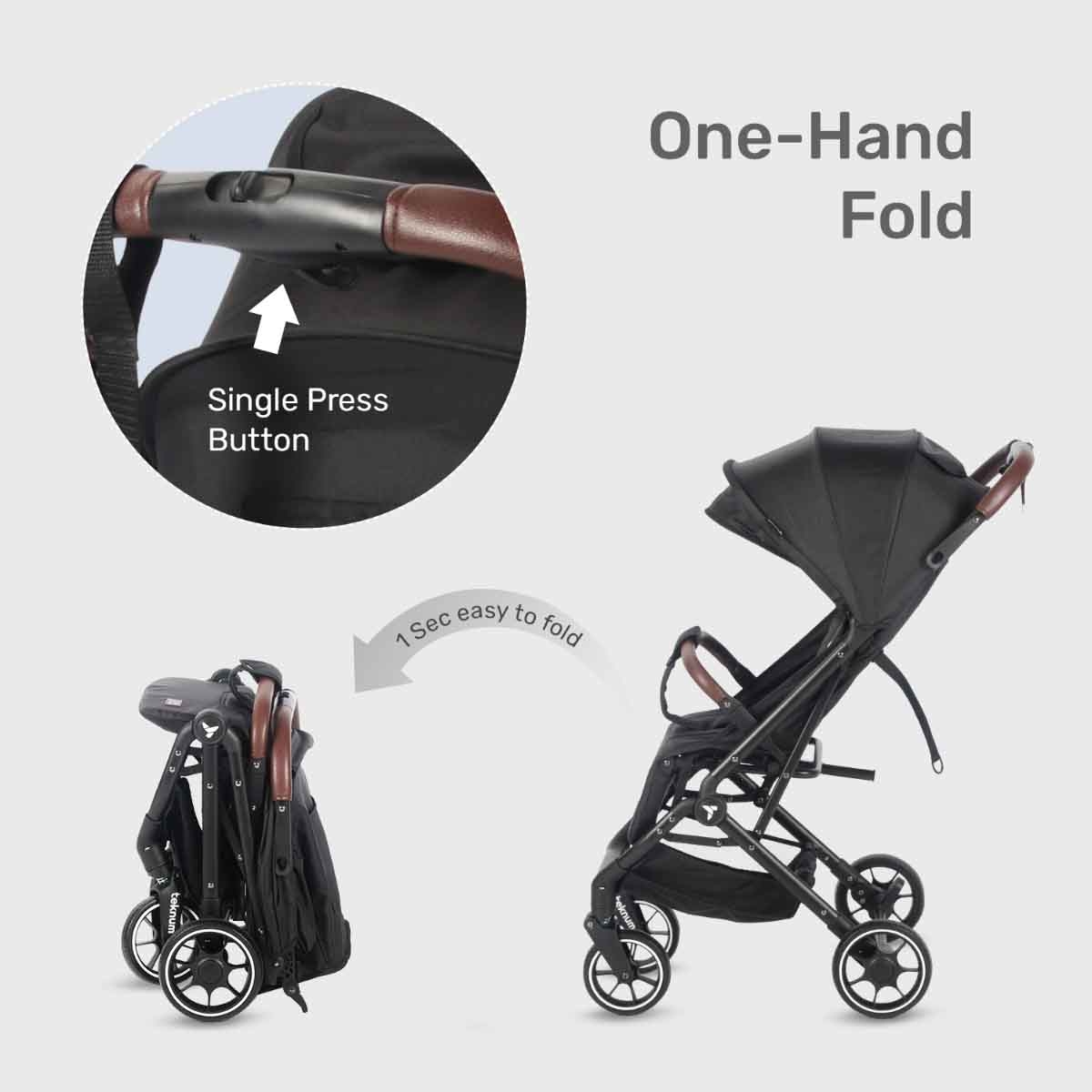 تيكنوم عربة كابين بلس للسفر سوداء للأطفال، 0-2 سنة