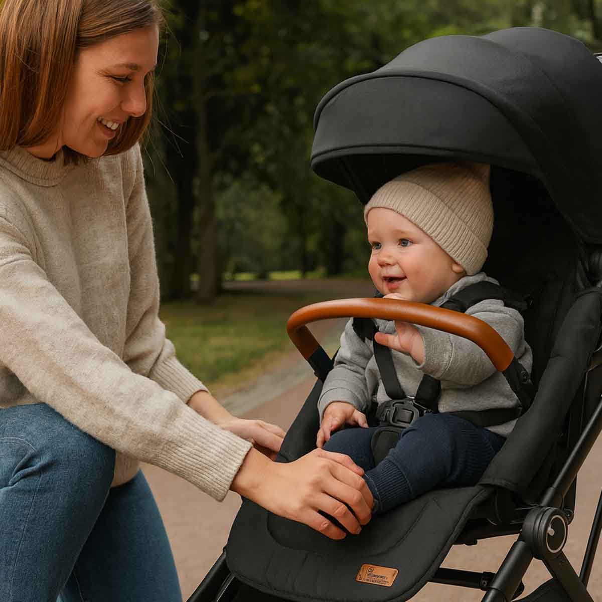 تيكنوم عربة كومباكتو أوتو فولد 360 قابلة للانعكاس سوداء للأطفال، 0-2 سنة