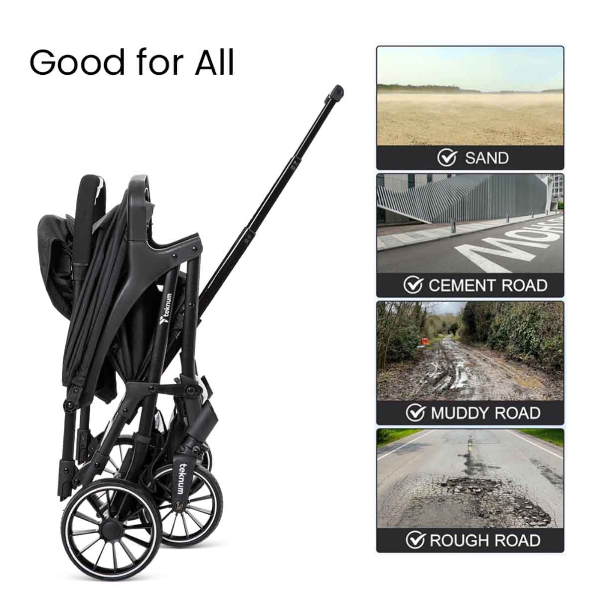 تيكنوم عربة فلاي لايت سوداء للأطفال، 0-2 سنة