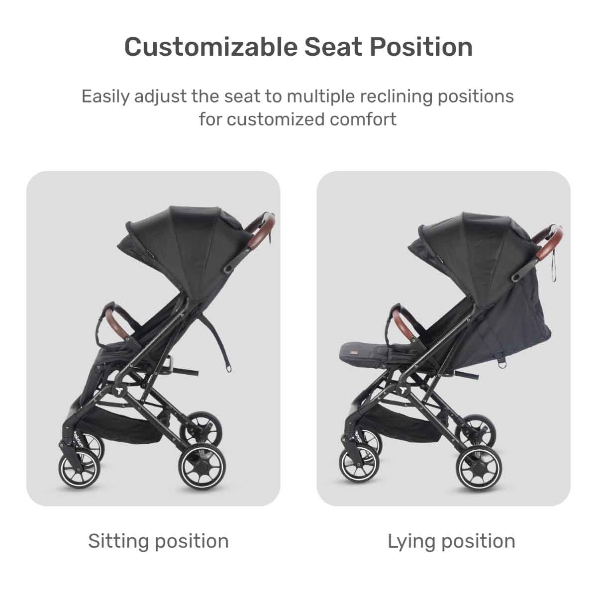 تيكنوم عربة سفر كابين بلس سوداء للأطفال، 0-2 سنة