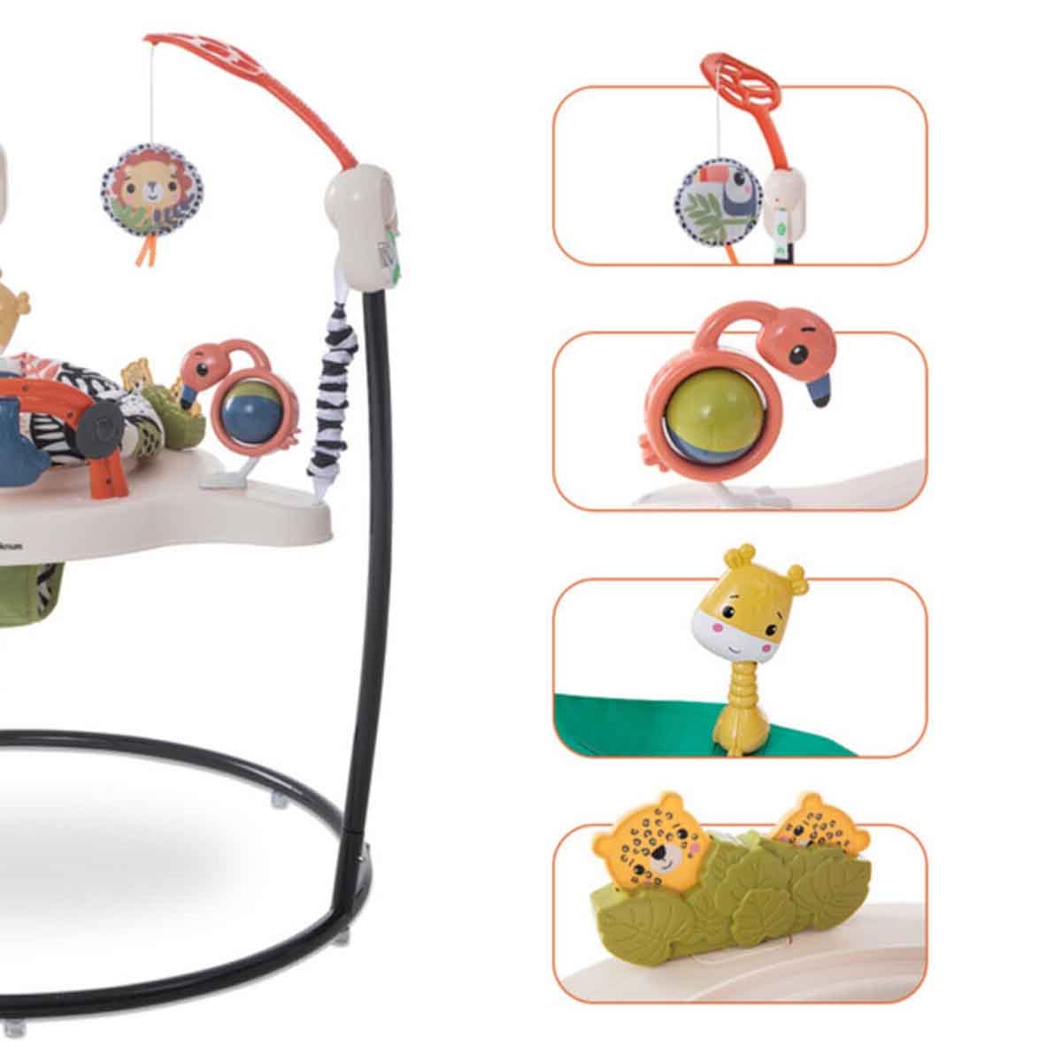 تيكنوم مشاية أطفال مع أنشطة وموسيقى وألعاب باللون الأزرق، 0-2 سنة