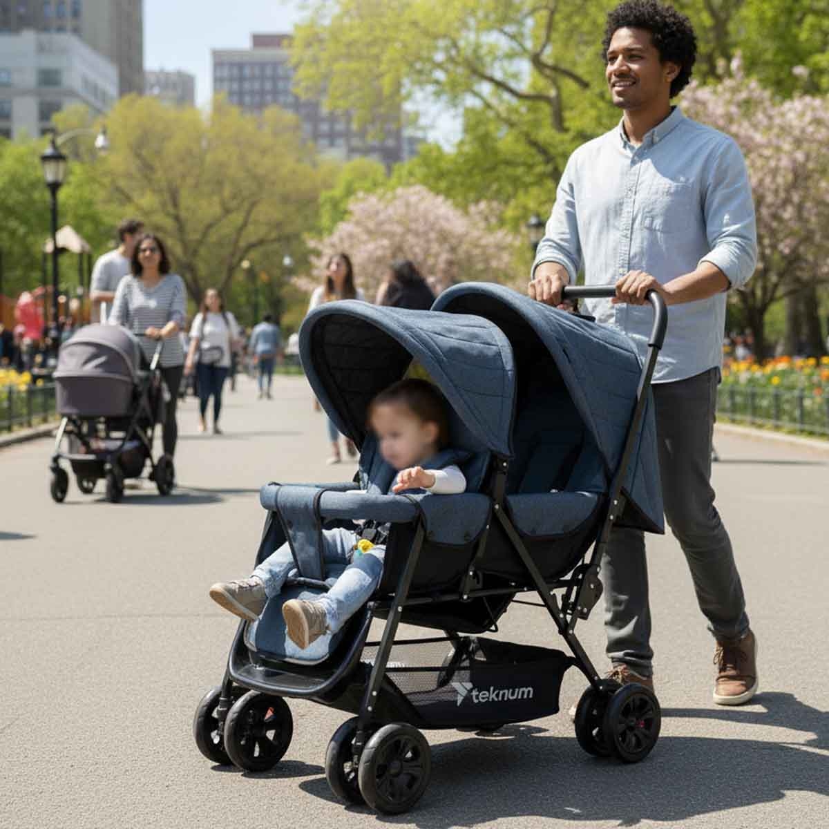 تيكنوم عربة أطفال مزدوجة للأطفال، 0-2 سنة