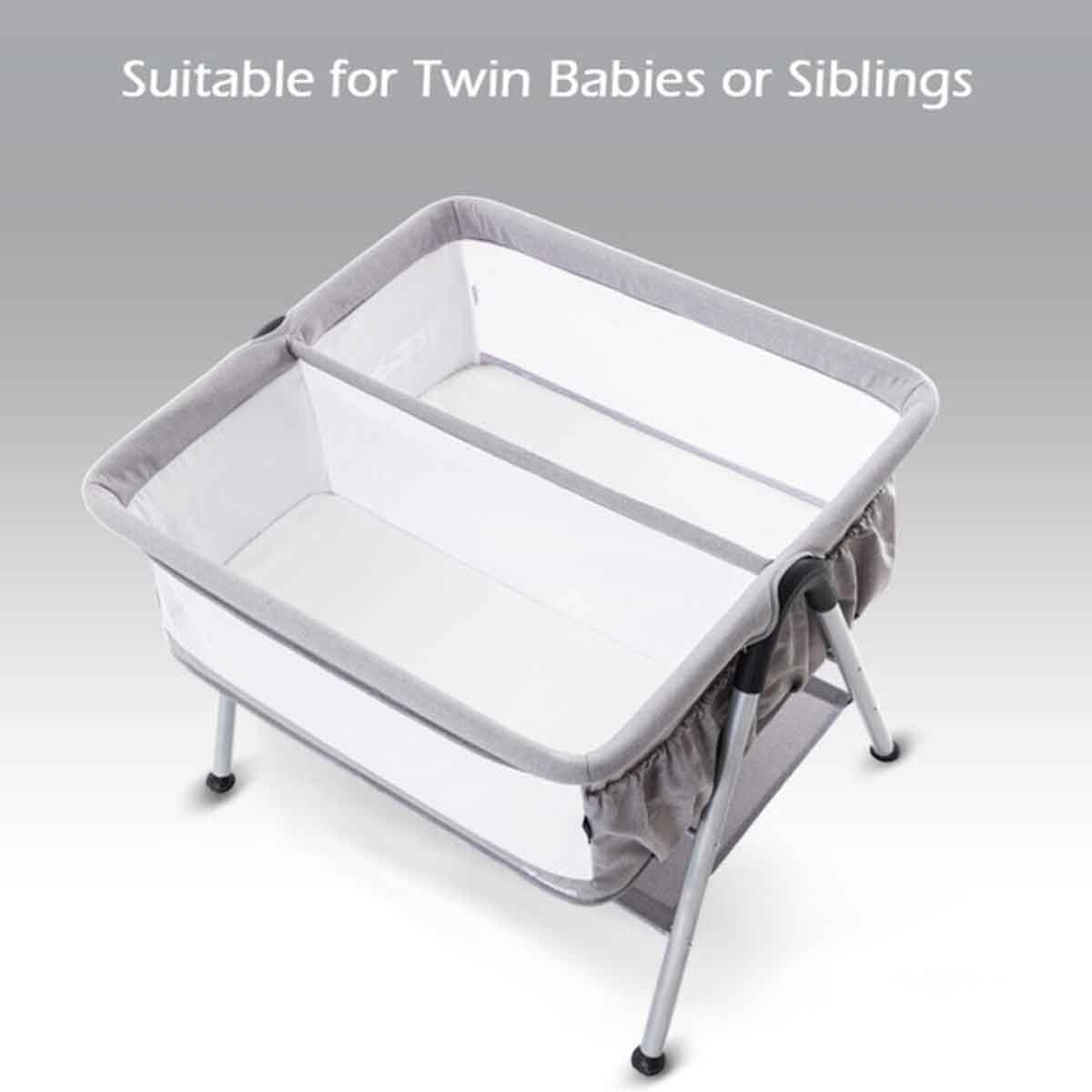 تيكنوم سرير جانبي توأم فيلو 2 باللون الرمادي للأطفال 0-2 سنوات