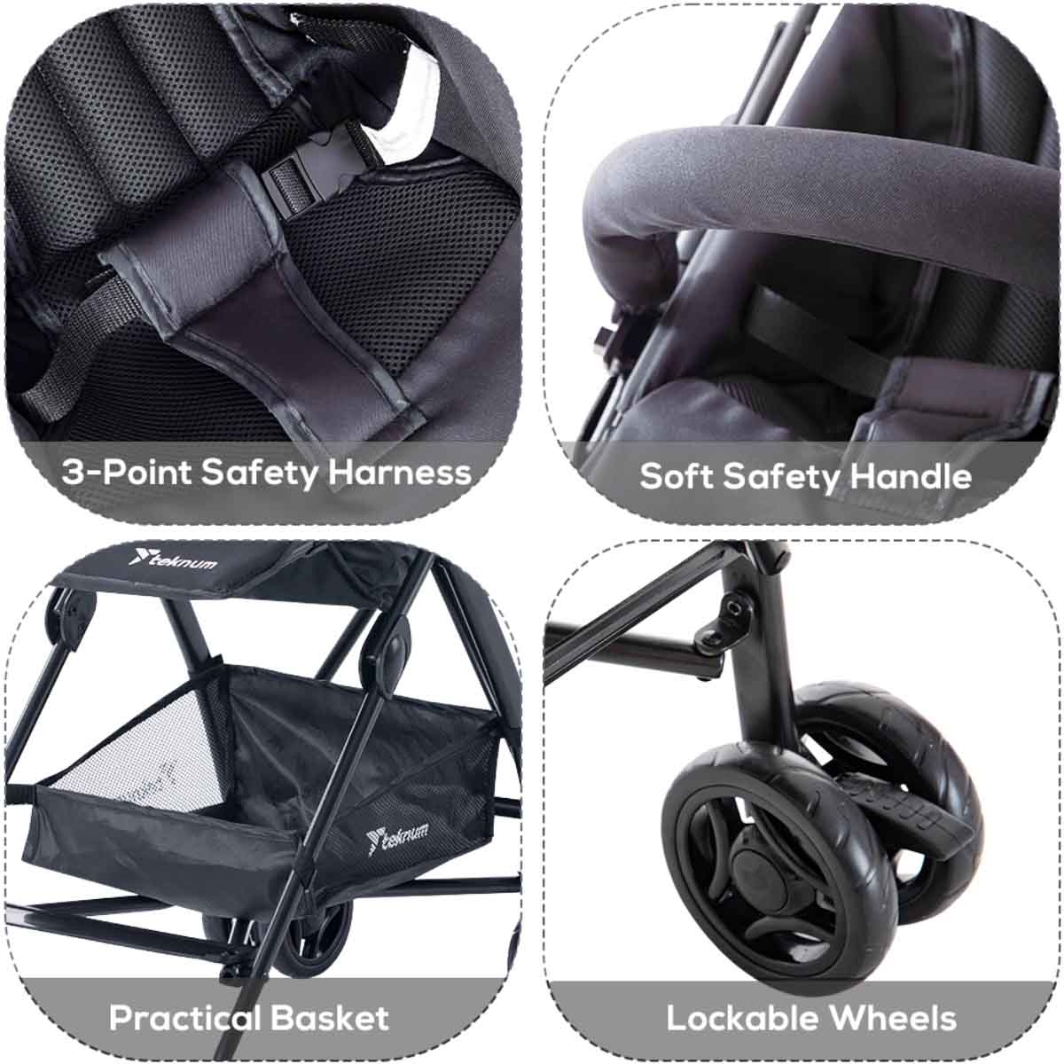 تيكنوم عربة إيكو لايت جرافيت للأطفال، 0-2 سنة