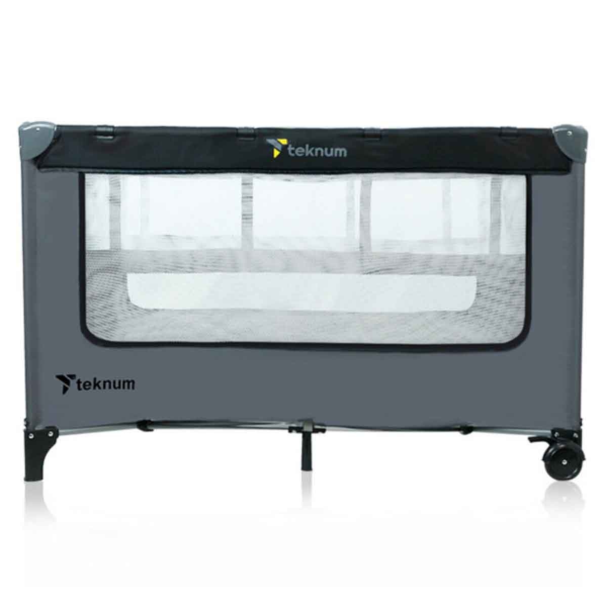 تيكنوم سرير وملعب أطفال بتصميم رائد فضاء رمادي للأطفال، 0-2 سنة