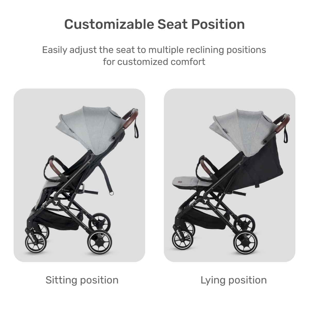 تيكنوم عربة كابين بلس للسفر رمادية للأطفال، 0-2 سنة