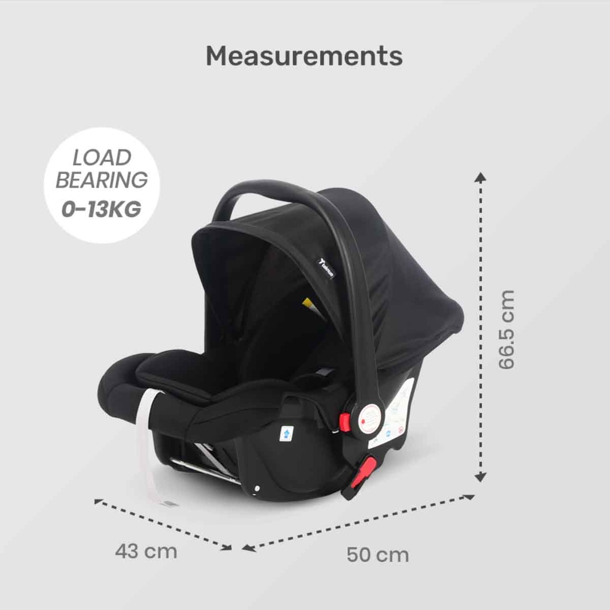 تيكنوم عربة كابين بلس للسفر رمادية للأطفال، 0-2 سنة