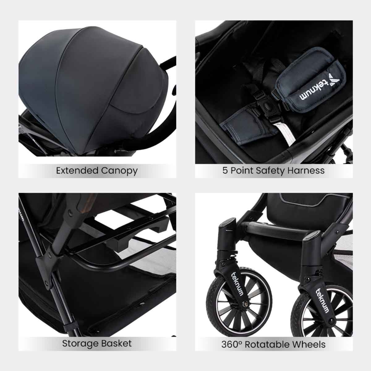 تيكنوم عربة فلاي لايت رمادية للأطفال، 0-2 سنة