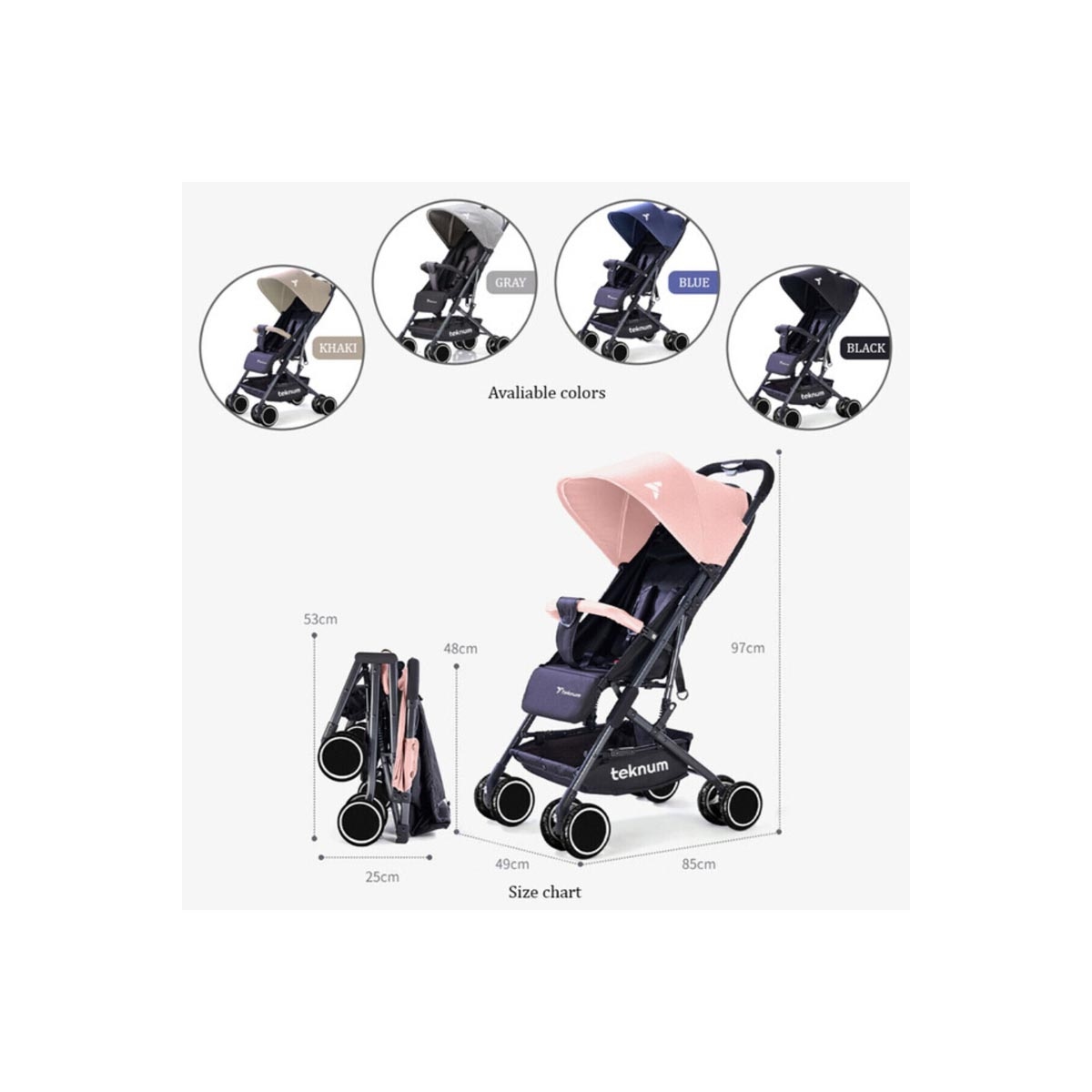 تيكنم عربة أطفال يوغا لايت، للأطفال الصغار، 0-2 سنوات