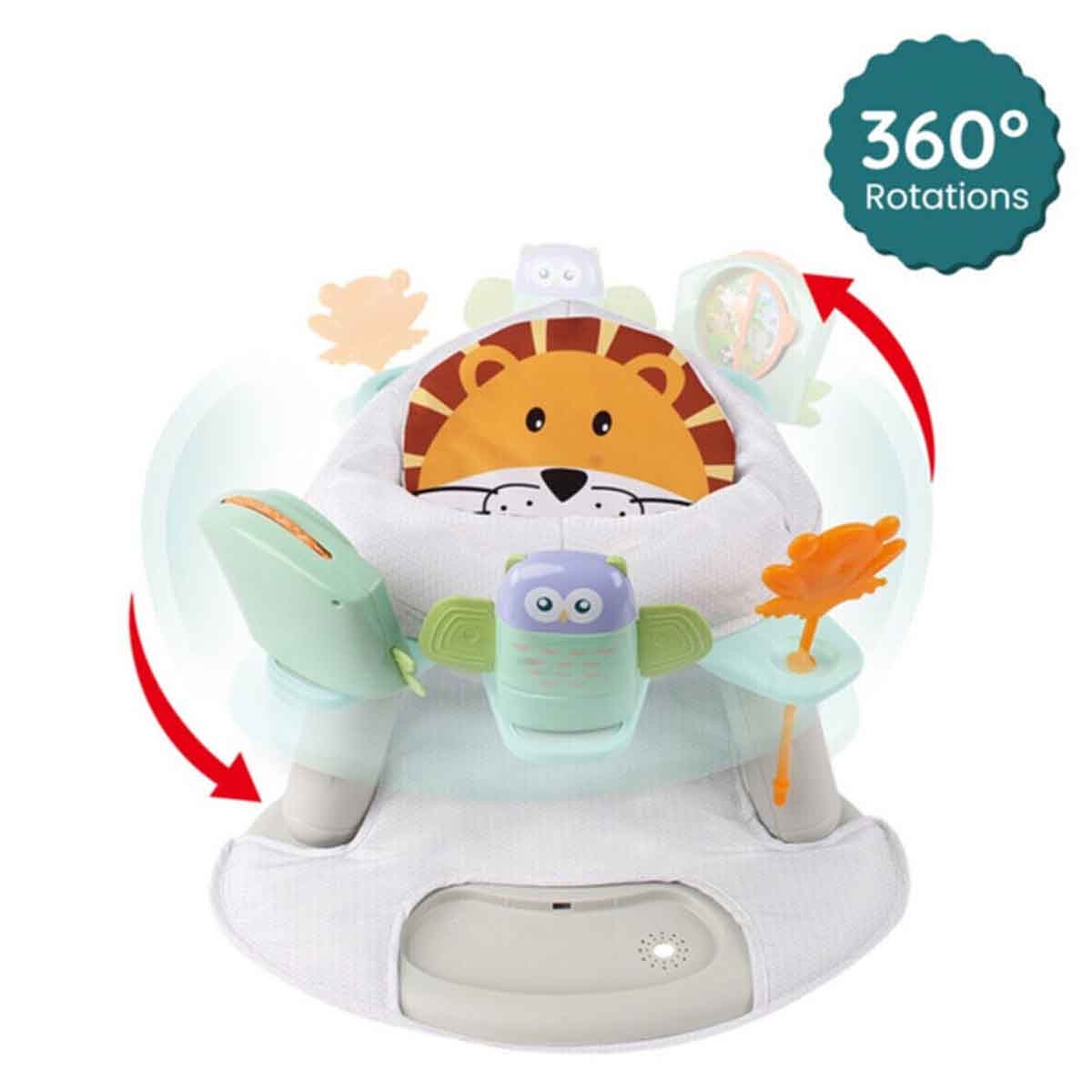 تيكنوم كرسي طعام 2 في 1 أبيض مع مقعد لعب وبيانو دواسات للأطفال، 0-2 سنة