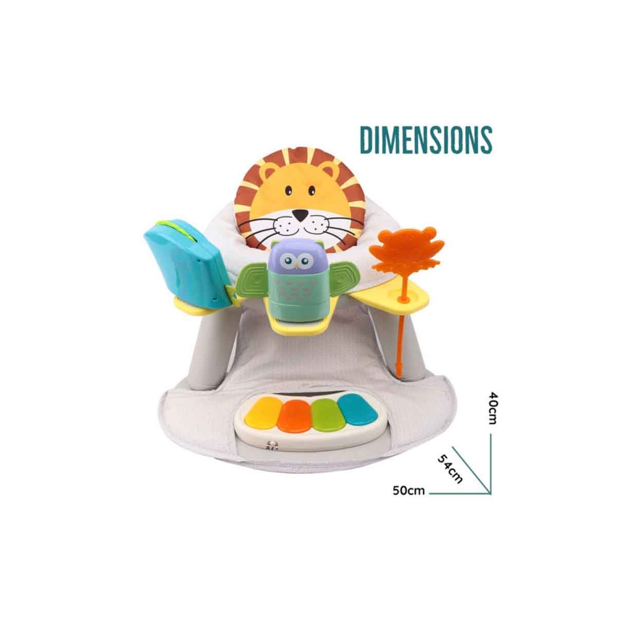 تيكنوم كرسي طعام 2 في 1 أبيض مع مقعد لعب وبيانو دواسات للأطفال، 0-2 سنة