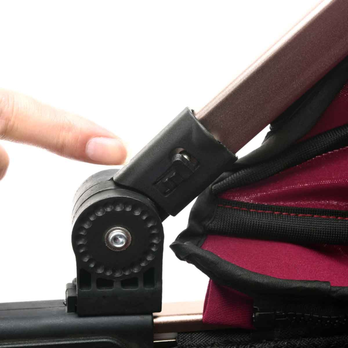 تيكنوم عربة أطفال 3 في 1 نبيذي للأطفال، 0-2 سنة