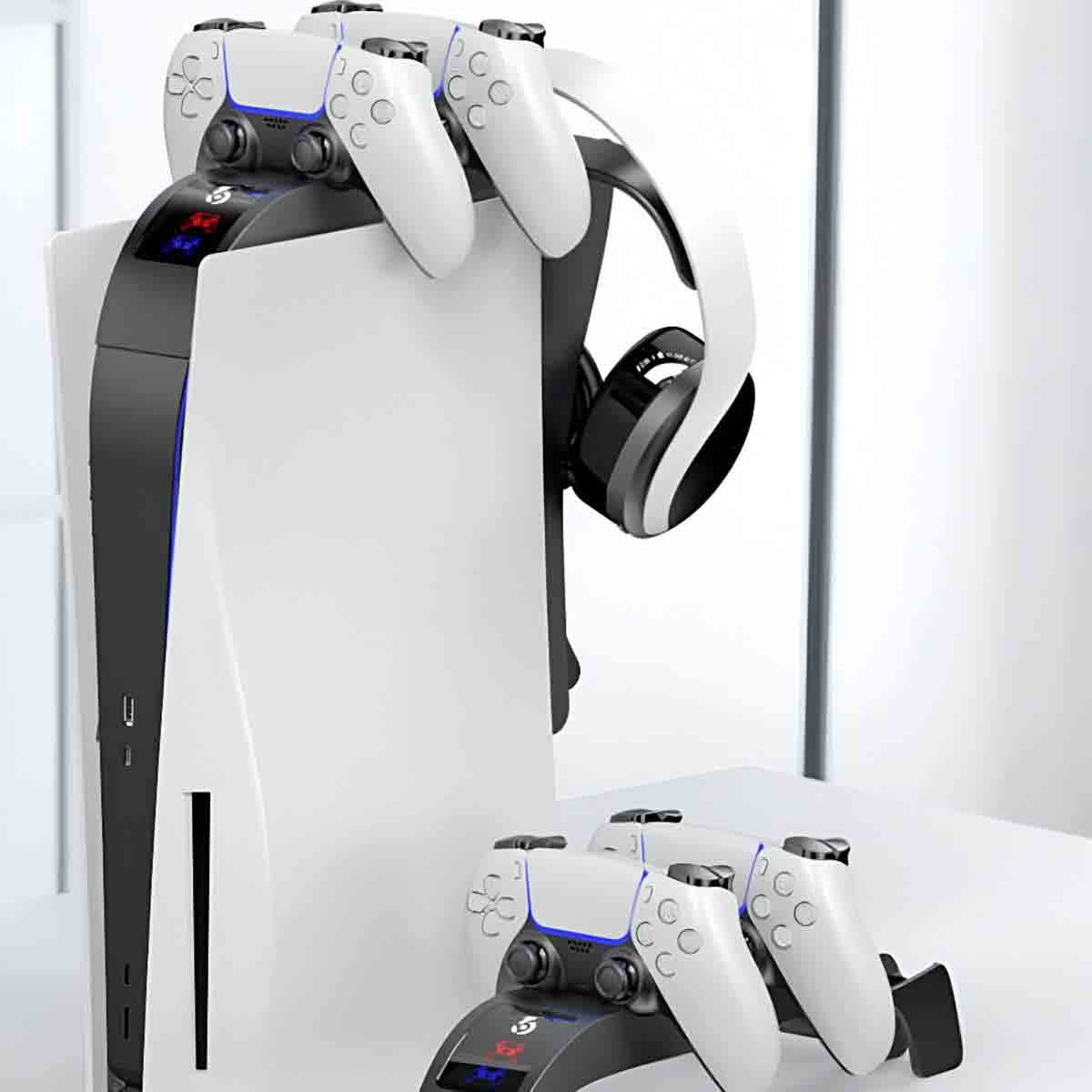 369 رينبو بريدج شاحن مزدوج لوحدة تحكم بلايستيشن 5