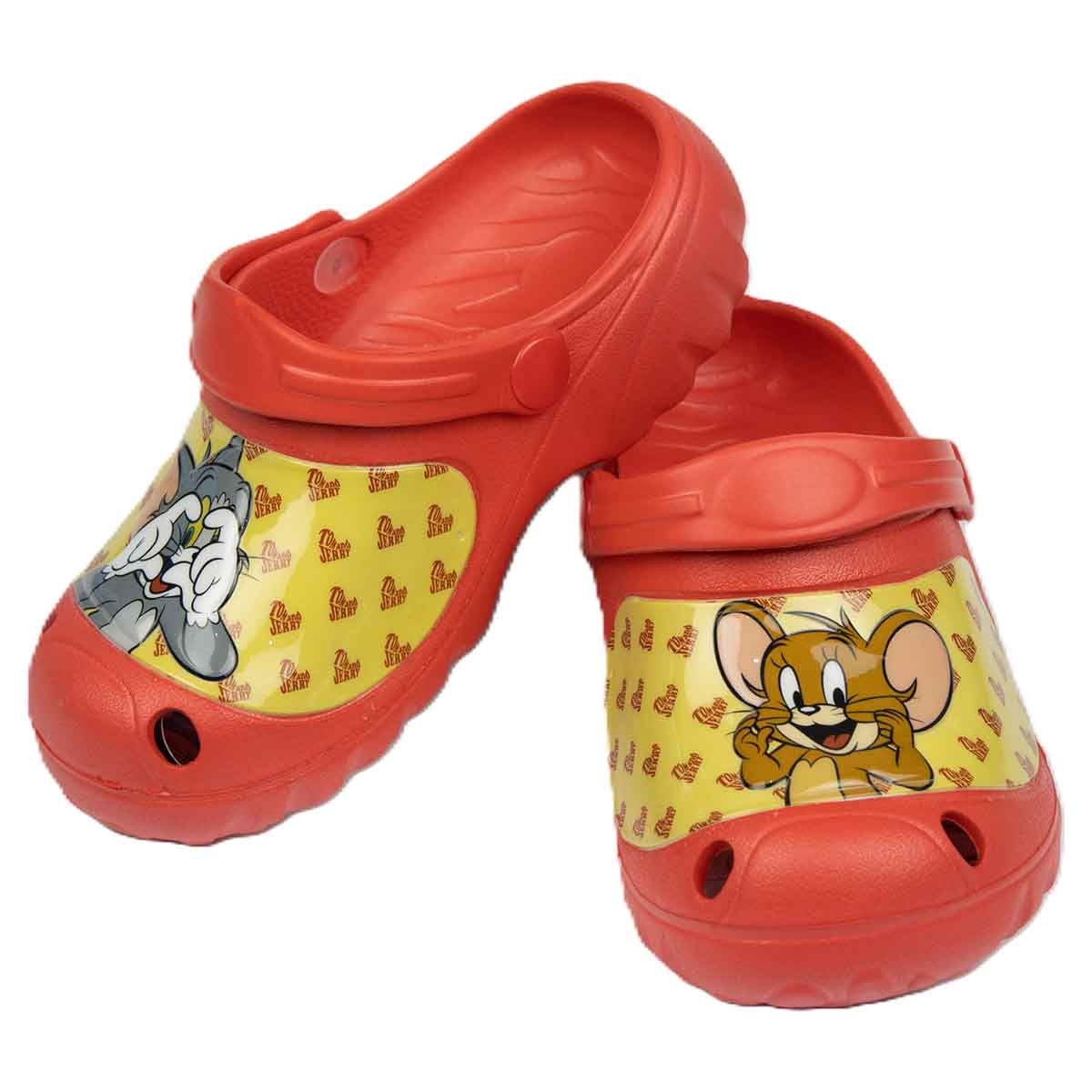 توم آند جيري صنادل خفيفة مريحة للأولاد باللون الأحمر