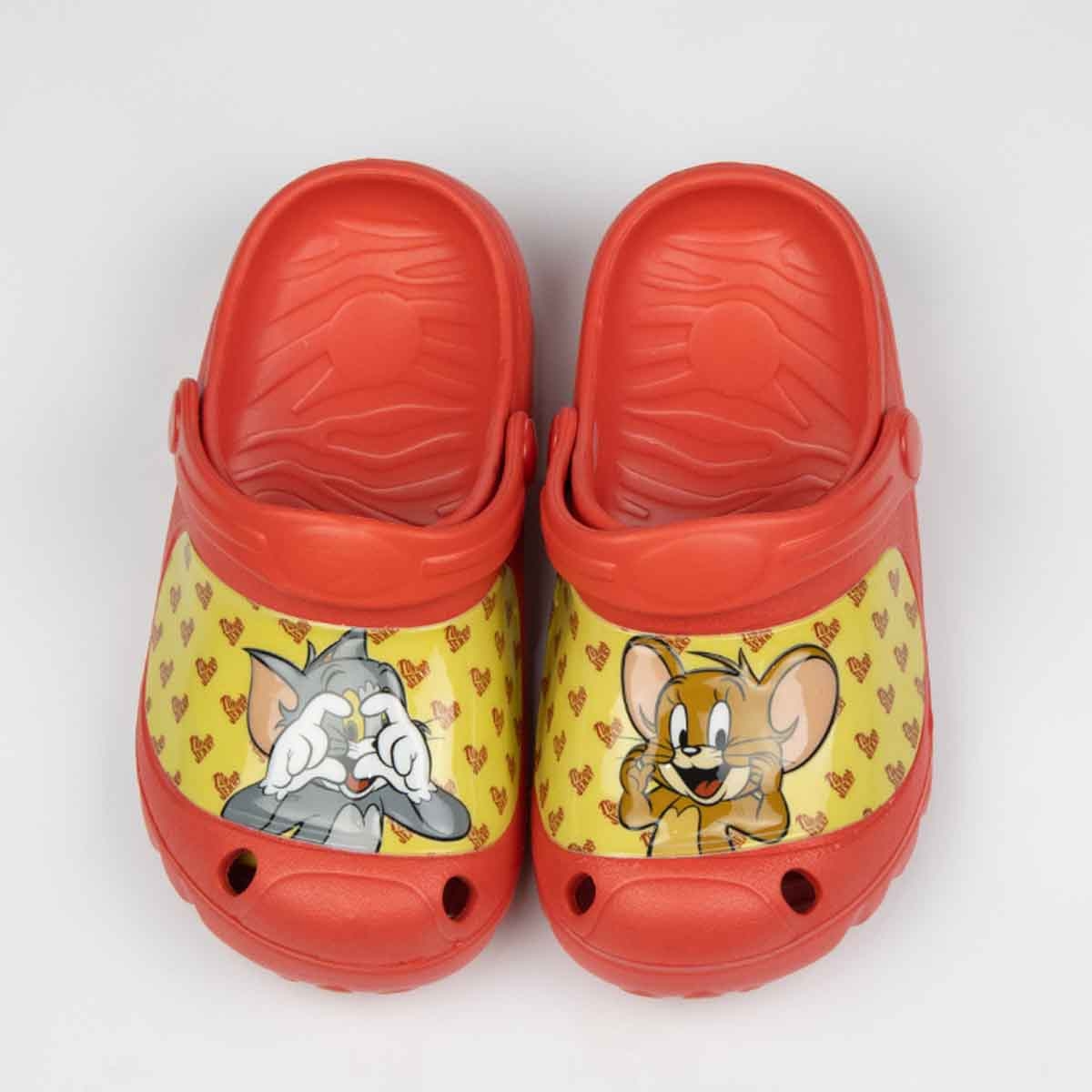 توم آند جيري صنادل خفيفة مريحة للأولاد باللون الأحمر