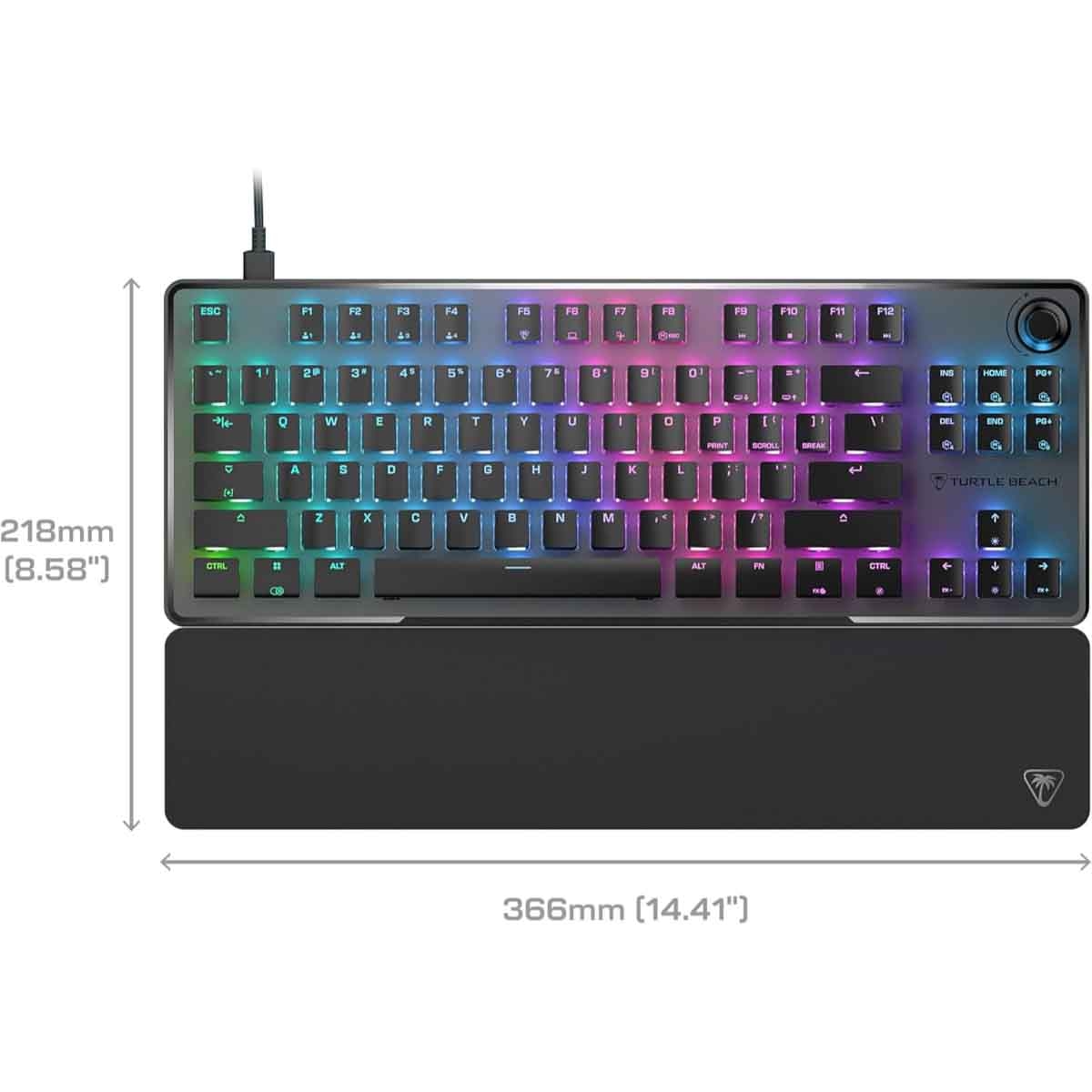 تيرتل بيتش أسود فولكان 2 تي كي إل برو لوحة مفاتيح ألعاب لينيار