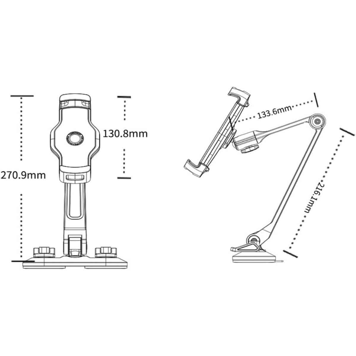 تويستد مايندز حامل هاتف/تابلت بكوب شفط مزدوج