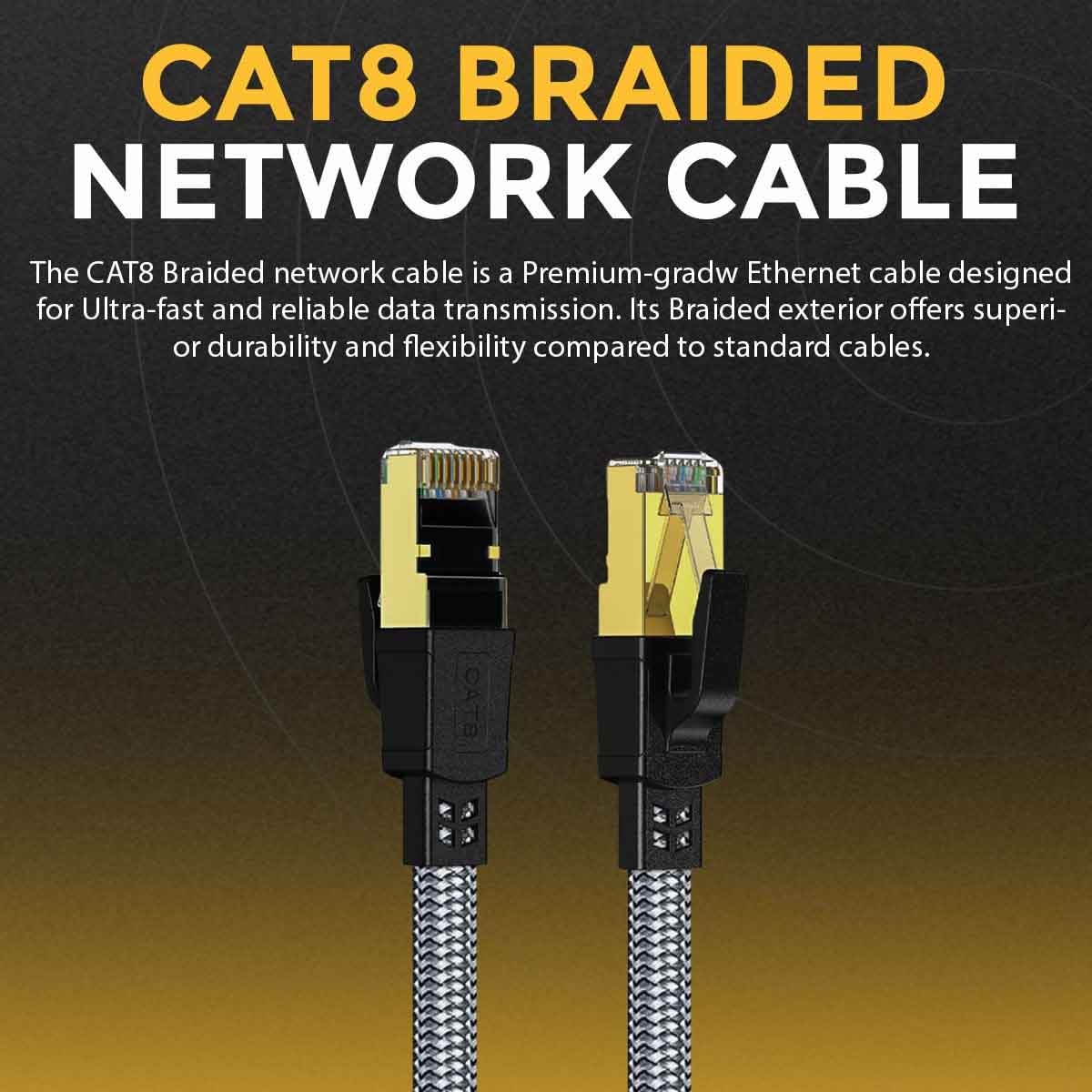 تويستد مايندز كابل إيثرنت CAT8 مضفر مسطح FTP بطول 3 متر