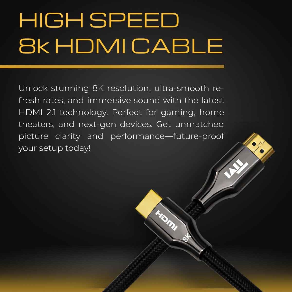 تويستد مايندز كابل HDMI مضفر 8K سبائك الزنك بطول 1 متر