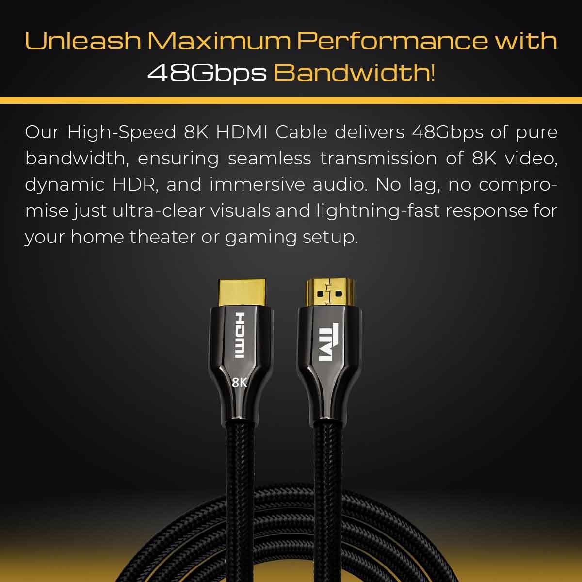 تويستد مايندز كابل HDMI مضفر 8K سبائك الزنك بطول 1 متر