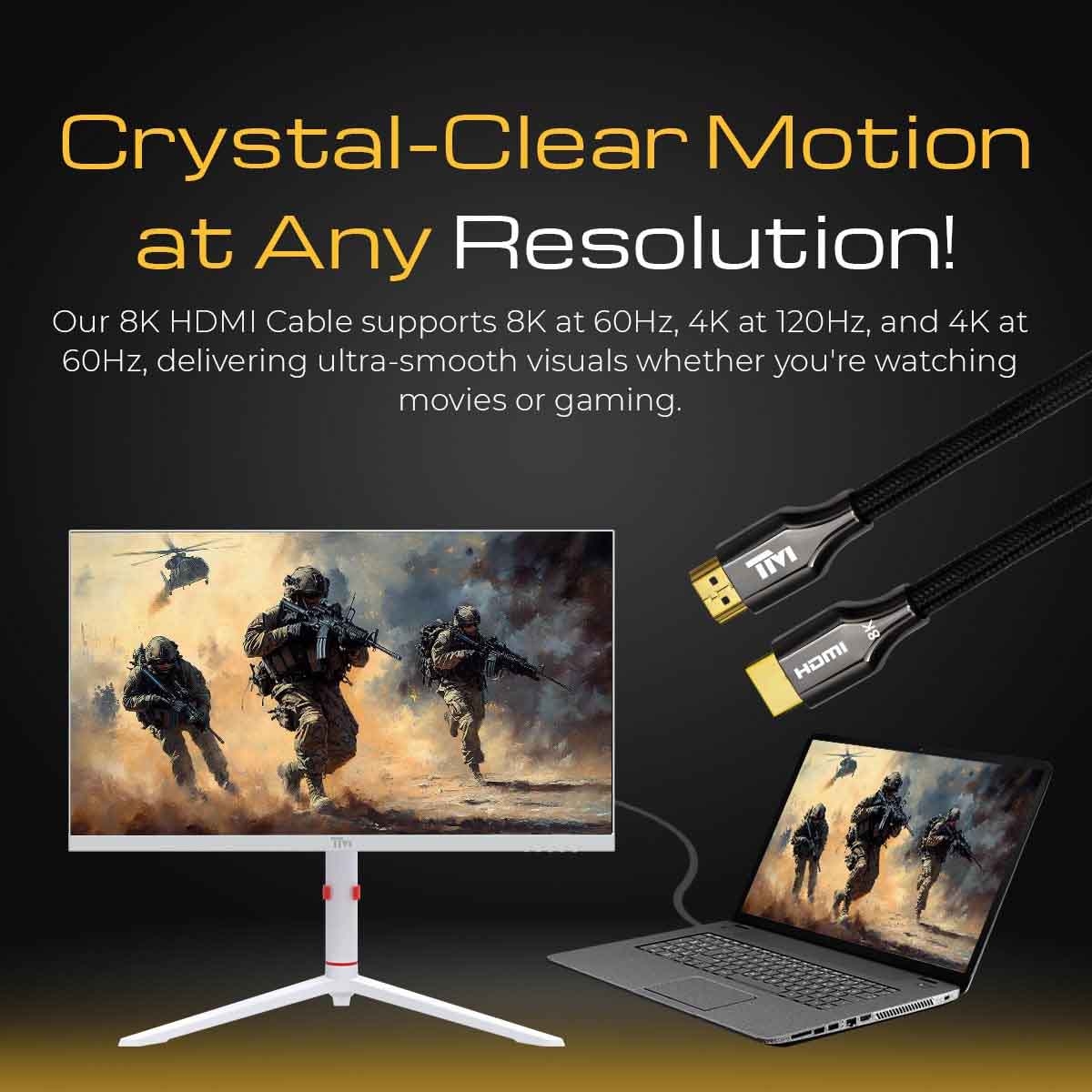 تويستد مايندز كابل HDMI مضفر 8K سبائك الزنك بطول 1 متر