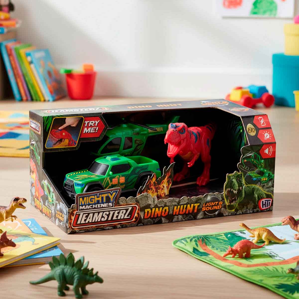 تيمسترز مجموعة مايتي ماشينز صيد الديناصورات مع أضواء وأصوات للجنسين، 3-4 سنوات