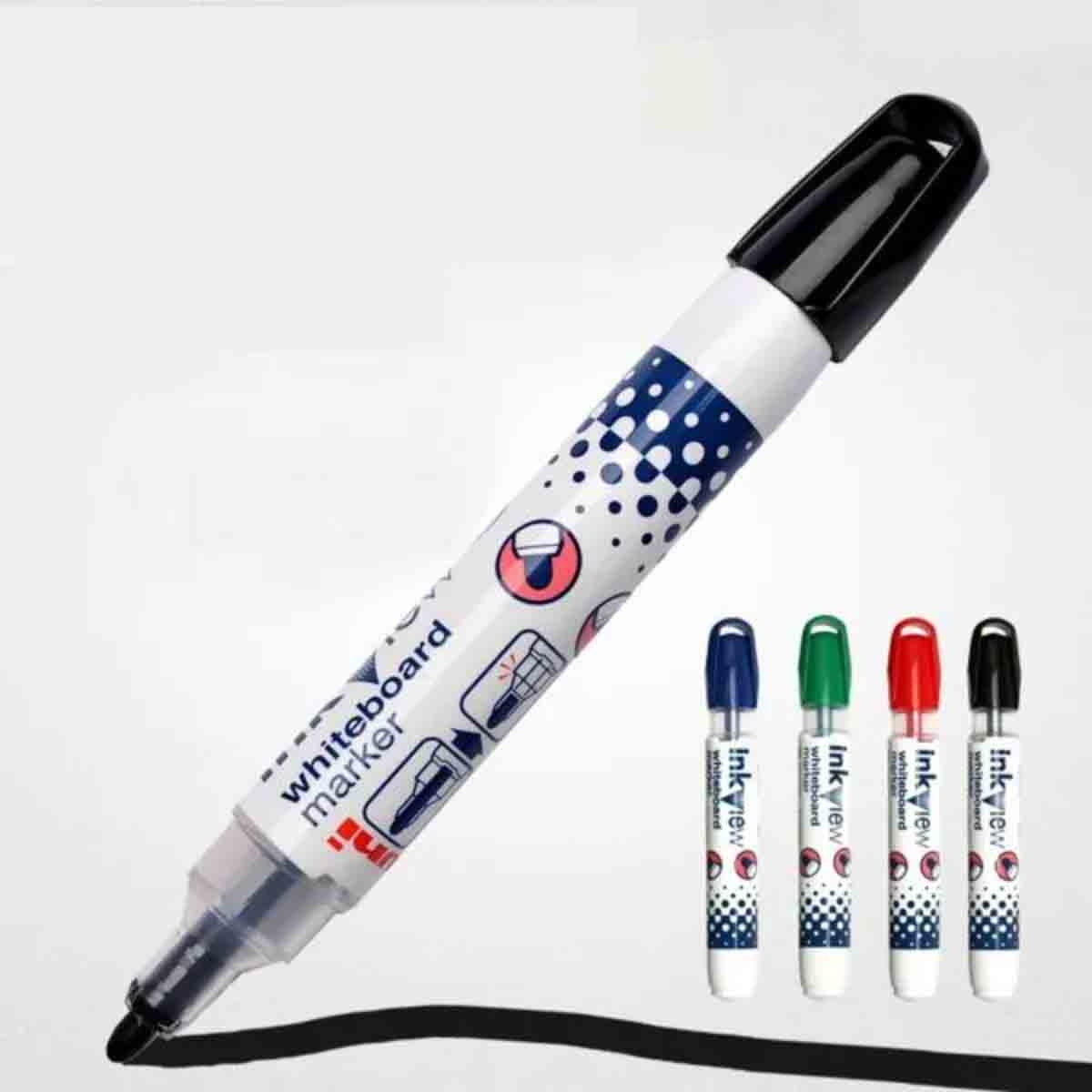 يوني بول مجموعة 4 أقلام تحديد إنك فيو للسبورة البيضاء