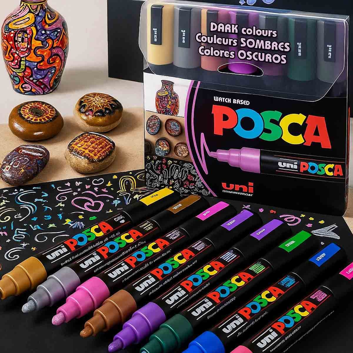 يوني بوسكا مجموعة 8 أقلام تلوين داكنة PC-5M