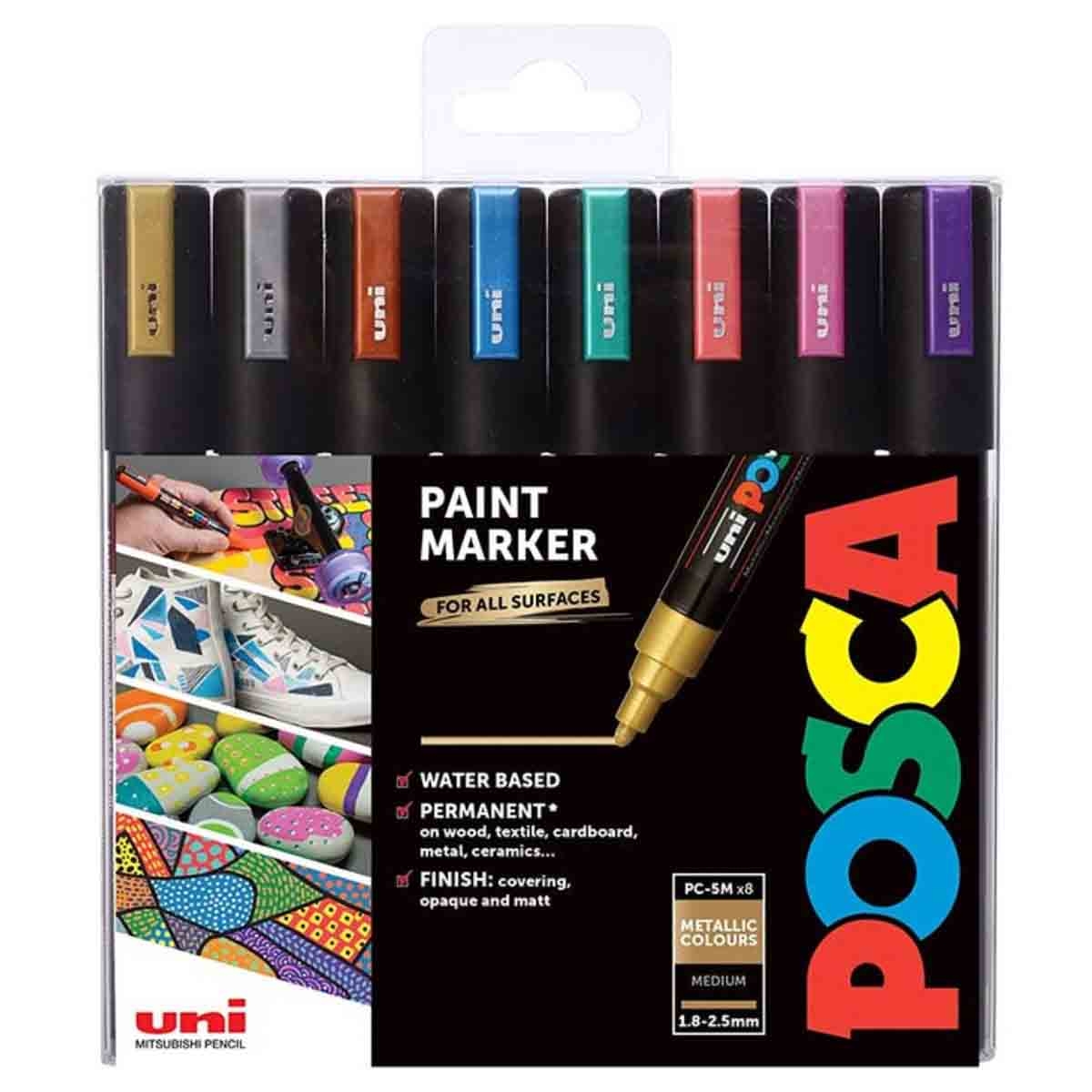 يوني بوسكا مجموعة 8 أقلام تلوين معدنية PC-5M