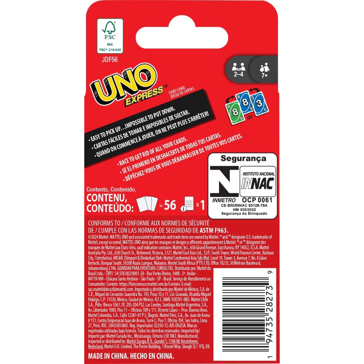 أونو إكسبرس لعبة بطاقات للجنسين، 8-10 سنوات