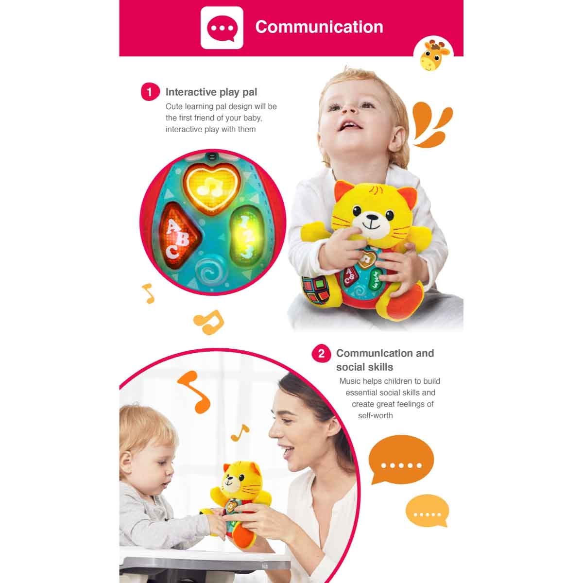 وينفن لعبة تفاعلية غني وتعلم معي القط كيلسي للرضع عمر 0-2 سنوات