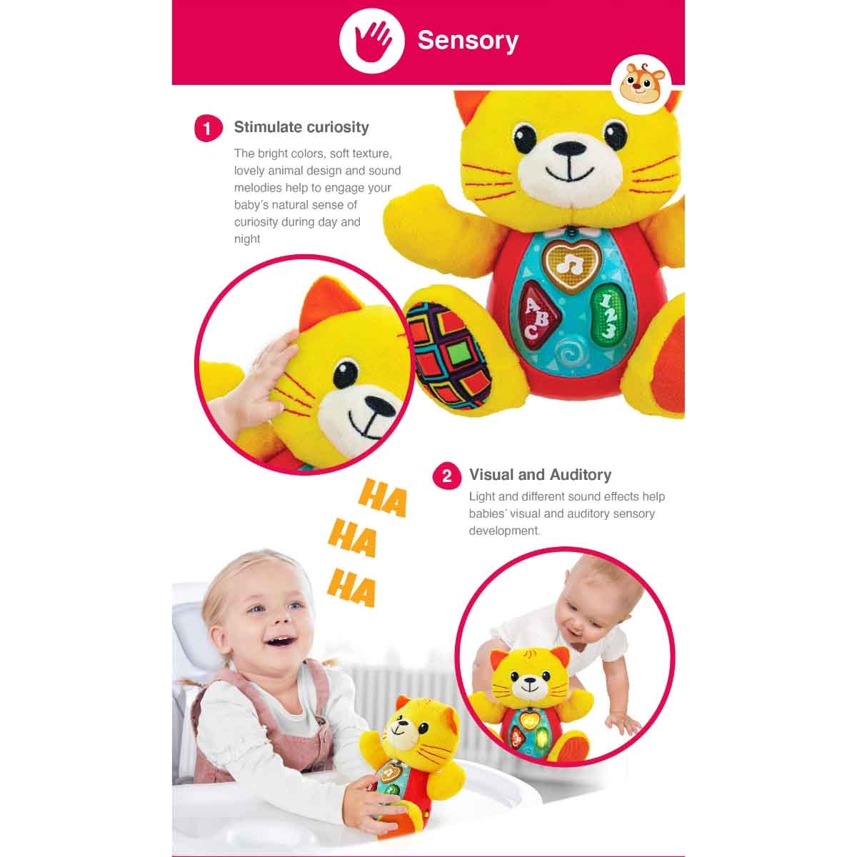 وينفن لعبة تفاعلية غني وتعلم معي القط كيلسي للرضع عمر 0-2 سنوات