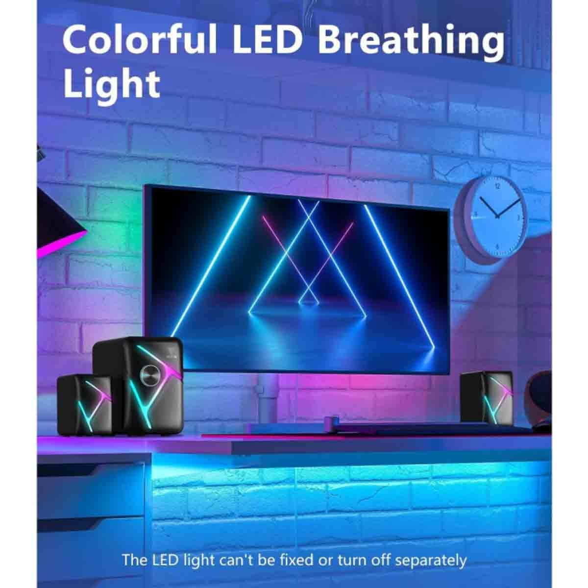 إكسترايك مي سماعات ألعاب ستيريو متكاملة بقوة 2.1 واط مع إضاءة RGB، مجموعة من 3 موديل SK-610