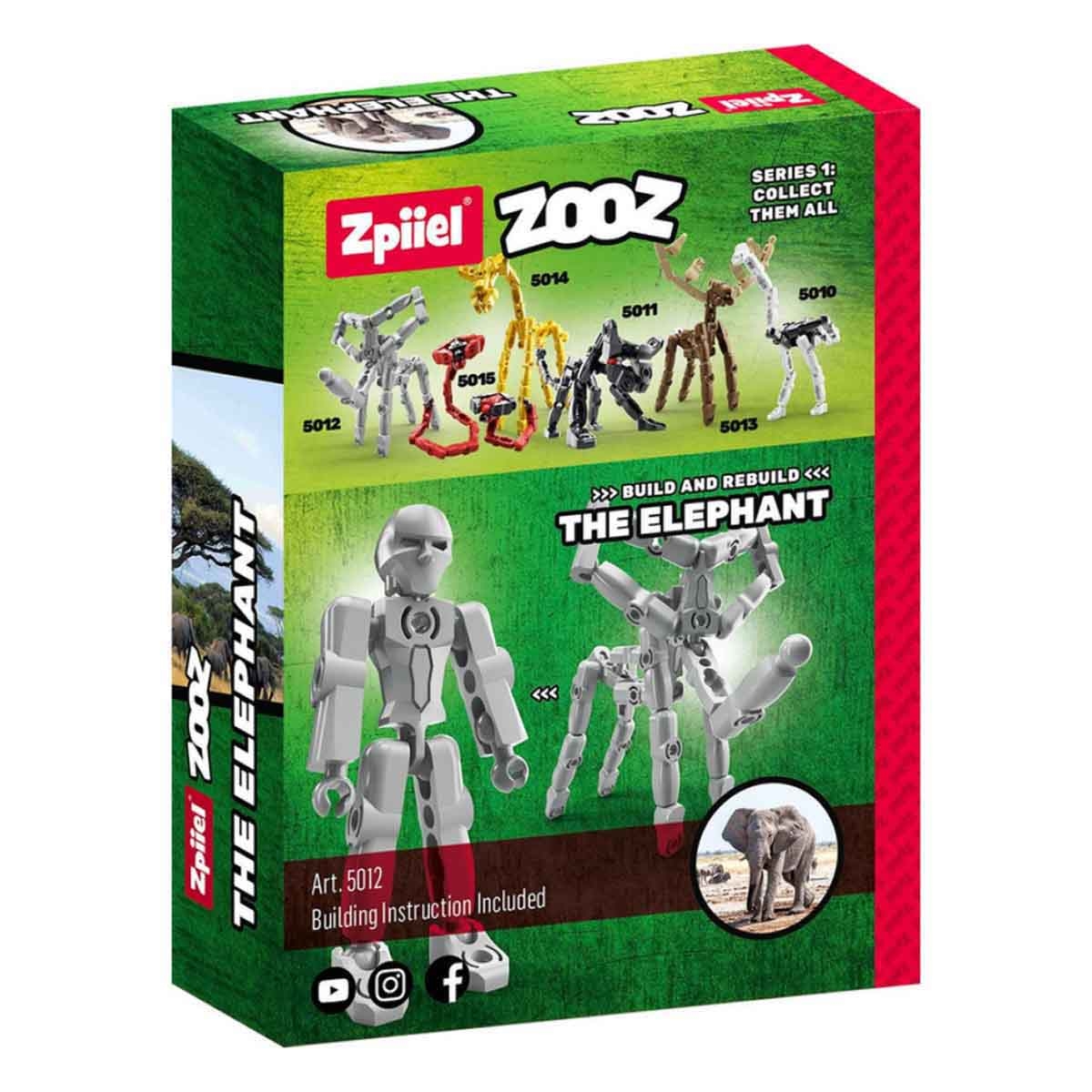 زبيل زوز مجسم فيل من مكعبات للجنسين 5 - 7 سنوات