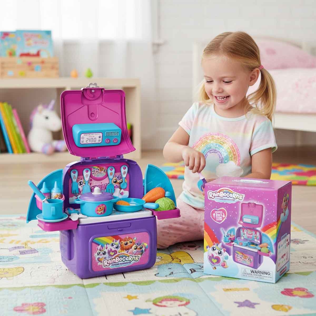 زورو رينبوكورنز مطبخ داخل حقيبة ظهر للبنات، 3-4 سنوات