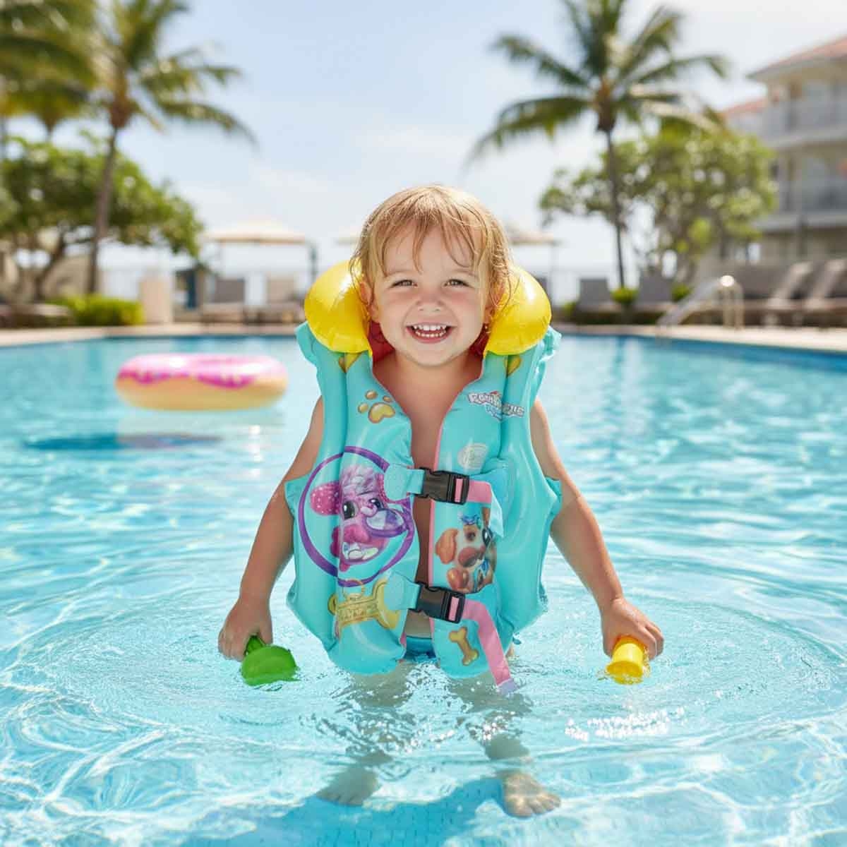 زورو رينبوكورنز سترة سباحة للبنات، 3-4 سنوات